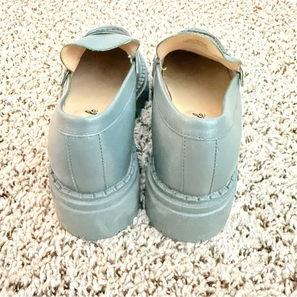 Free People Lyra Lug Sole Dark Green Chunky Loafers Size 38 7.5 - Picture 3 of 6